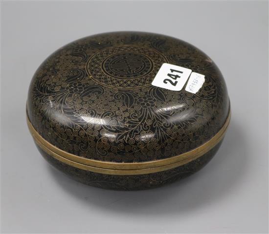 A Chinese cloisonne enamel box and cover